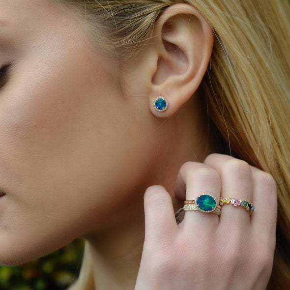 opal diamond jewelry ring and earring diamonds 