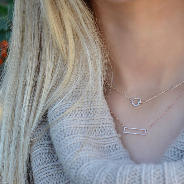 Mini Rectangle Diamond Necklace