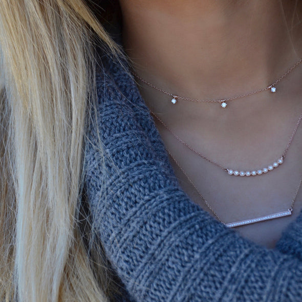 Diamond Droplet Choker Necklace