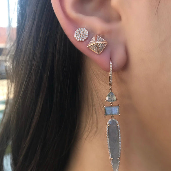 Diamond Octagon Stud Earring