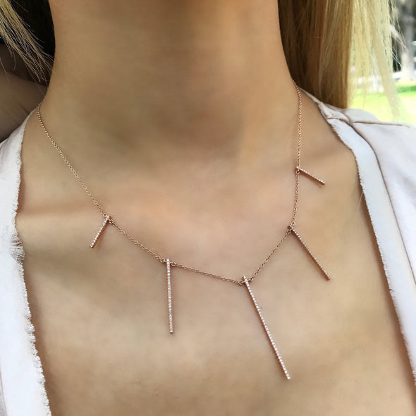 Diamond Long Stick Necklace