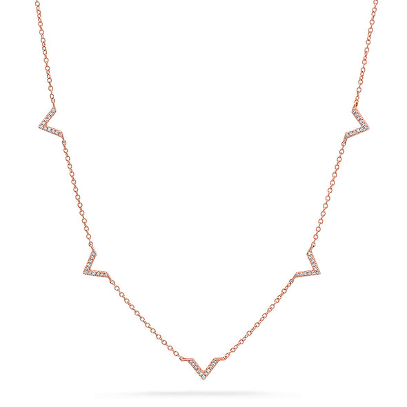 5 Mini Chevron Diamond Necklace