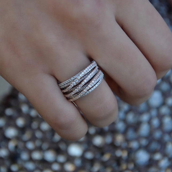Multi Band Two Tone River Ring