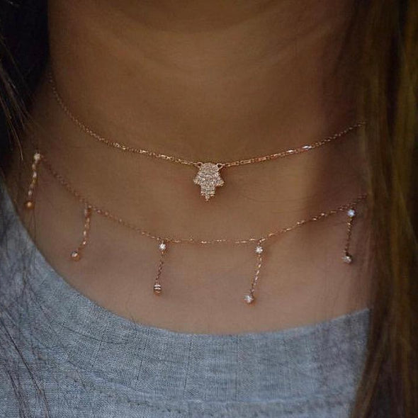 Diamond Hamsa Necklace