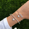 14k white gold diamond heart chain bracelet