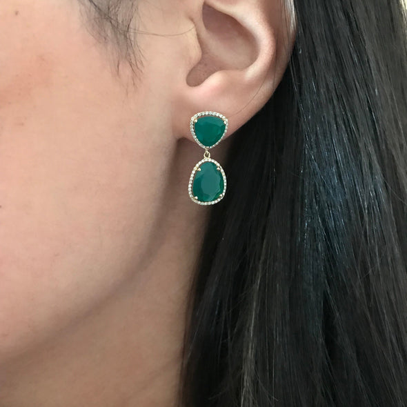 emerald green diamond earrings 
