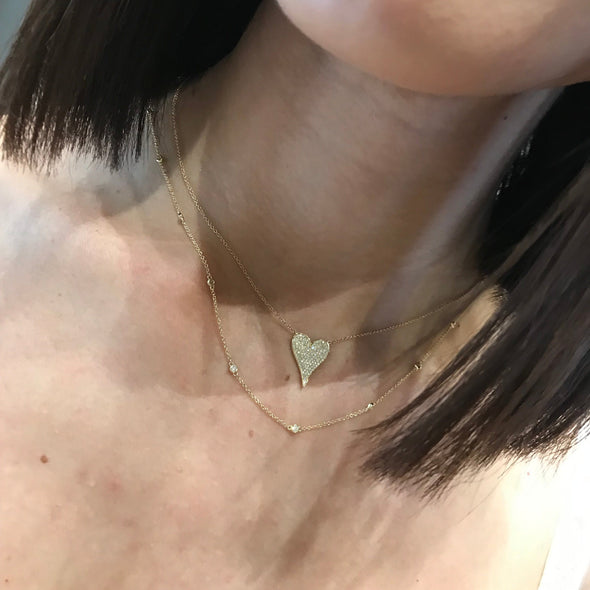 modern heart necklace
