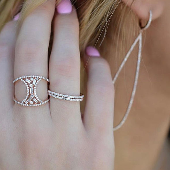 Diamond Baguette Hourglass Ring