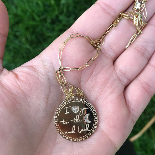 medallion necklace love you to the moon and back 