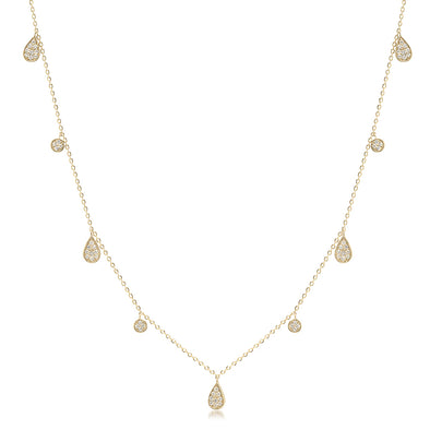 Diamond Teardrop Droplet Necklace