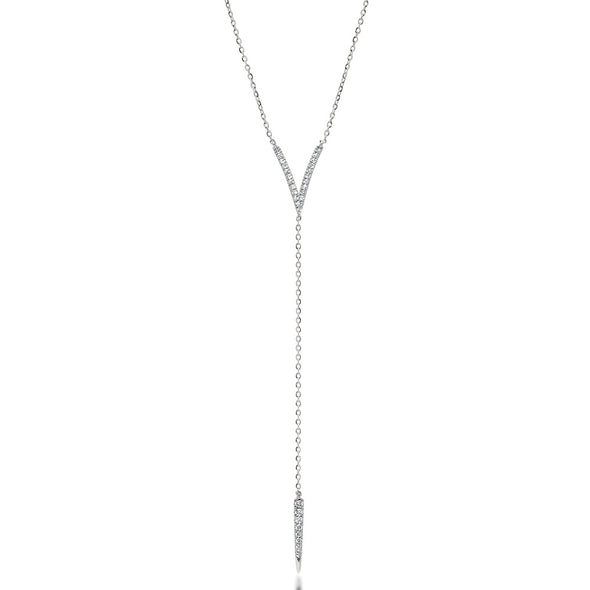 Diamond V Lariat Necklace