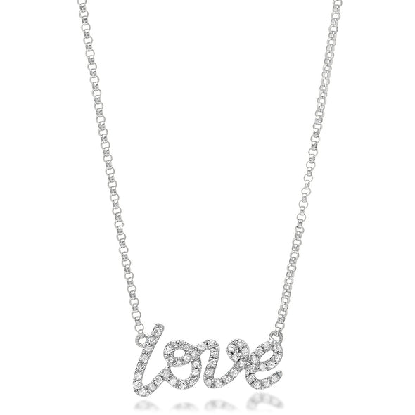 Diamond Handwritten Love Necklace