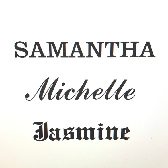 gold nameplate font options